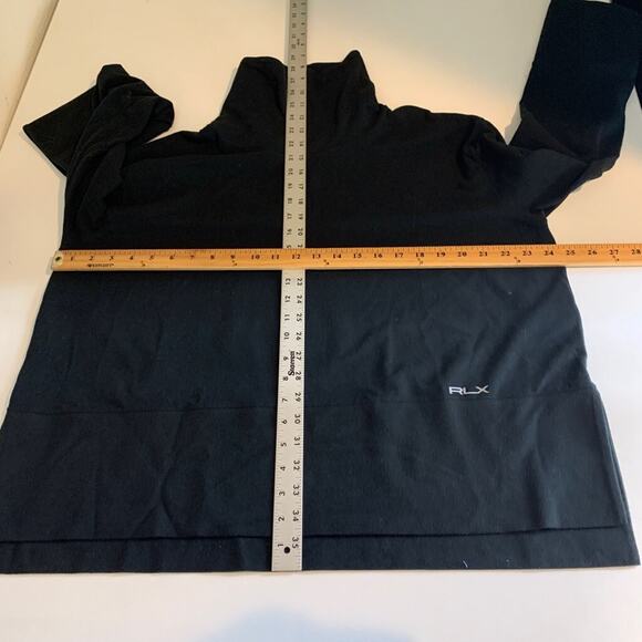 RLX Ralph Lauren Sweater Womens L Large Black Turtleneck Drop Shoulder Split Hem - Picture 9 of 15